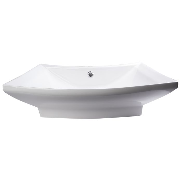 Eago Ba142 28 White Rectanglur Porcelain Bathroom Sink With Overflow - Rectangular White Porcelain Bathroom Sink