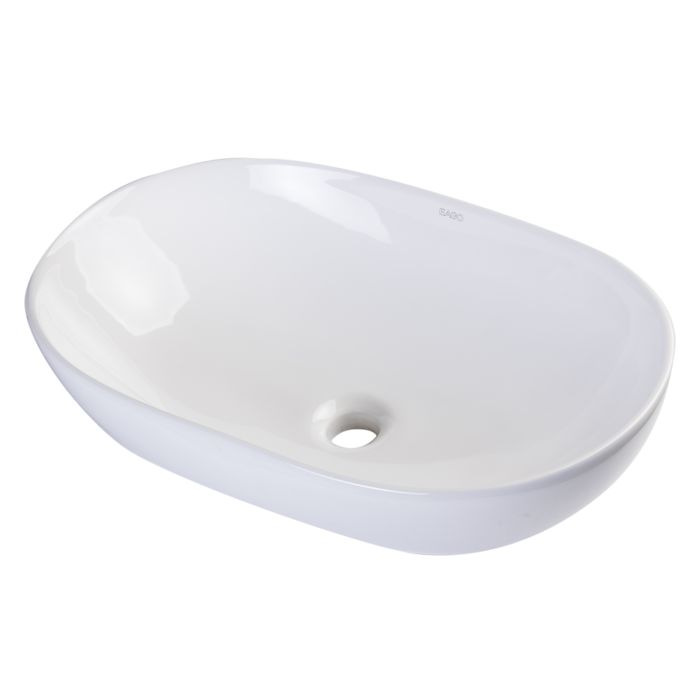 Eago Ba352 23 White Oval Porcelain Bathroom Sink Basin Without Overflow - How To Install An Oval Bathroom Sink