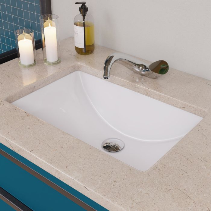 Eago Bc227 White Ceramic 22 X15, Undermount Rectangular Bathroom Sink